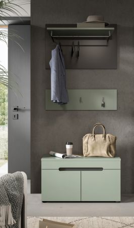 Garderobenpaneel Cooper in salbei und grau Set 2-teilig 80 cm