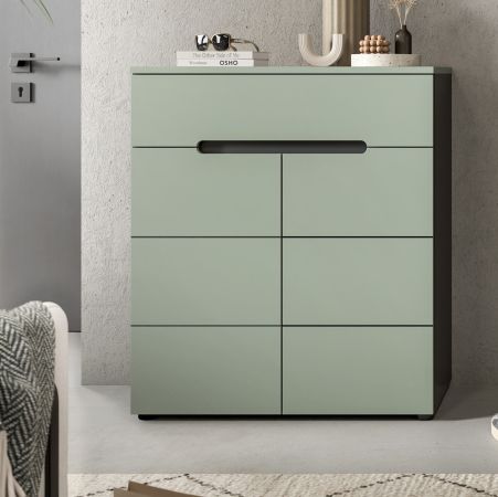 Schuhkommode Cooper in salbei und grau Flurkommode 80 x 94 cm, Soft-Close