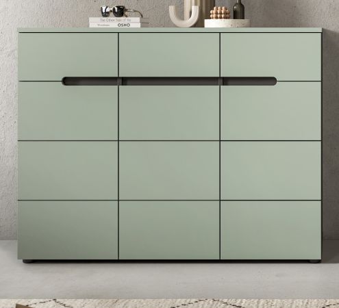 Schuhkommode Cooper in salbei und grau Flurkommode 120 x 94 cm, Soft-Close
