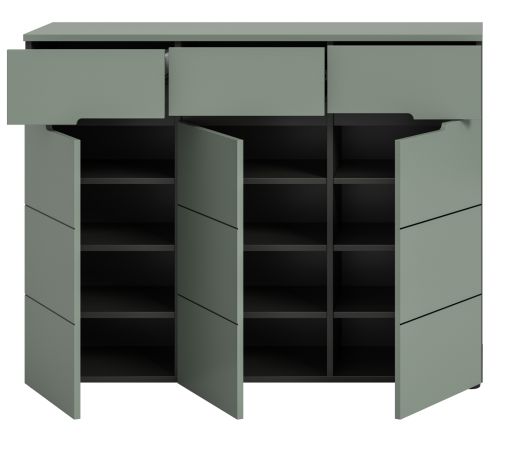 Schuhkommode Cooper in salbei und grau Flurkommode 120 x 94 cm, Soft-Close