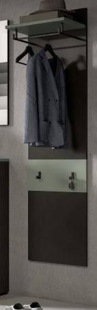 Garderobenpaneel Cooper in grau und salbei Wandgarderobe 45 x 165 cm