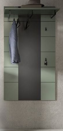 Garderobenpaneel Cooper in salbei und grau Wandgarderobe 80 x 141 cm