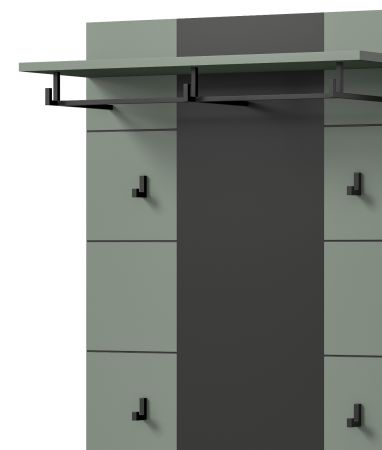 Garderobenpaneel Cooper in salbei und grau Wandgarderobe 80 x 141 cm