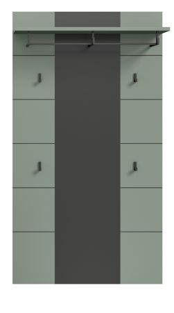 Garderobenpaneel Cooper in salbei und grau Wandgarderobe 80 x 141 cm