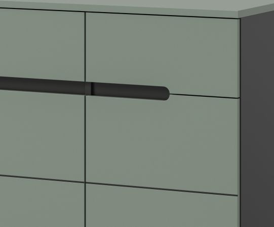 Garderobe Set 3-teilig Cooper in salbei und grau 180 cm, Soft-Close