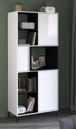 Parisot Buffet Malo in wei und schwarz Kche Buffetschrank 80 x 185 cm