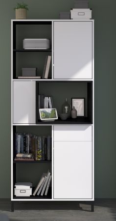 Parisot Buffet Malo in wei und schwarz Kche Buffetschrank 80 x 185 cm