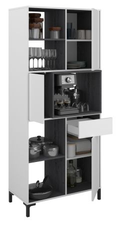 Parisot Buffet Malo in wei und schwarz Kche Buffetschrank 80 x 185 cm