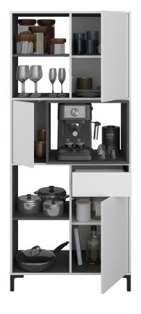 Parisot Buffet Malo in wei und schwarz Kche Buffetschrank 80 x 185 cm
