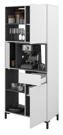 Parisot Buffet Malo in wei und schwarz Kche Buffetschrank 80 x 185 cm