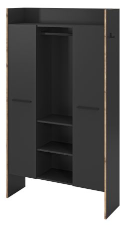 Garderobe Salud in grau und Nox Eiche Kompaktgarderobe 105 x 189 cm