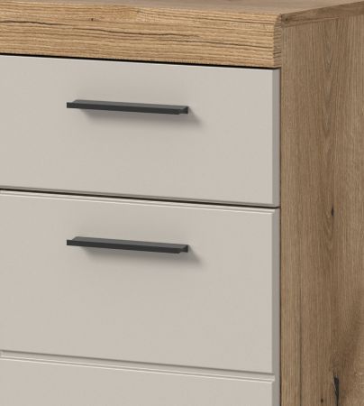 Badezimmer Kommode Shawn in Sand und Evoke Eiche Badschrank 74 x 88 cm