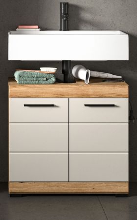 Waschbeckenunterschrank Shawn in Sand und Evoke Eiche Badezimmer Unterschrank 60 cm