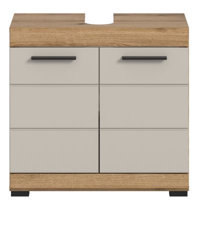 Waschbeckenunterschrank Shawn in Sand und Evoke Eiche Badezimmer Unterschrank 60 cm