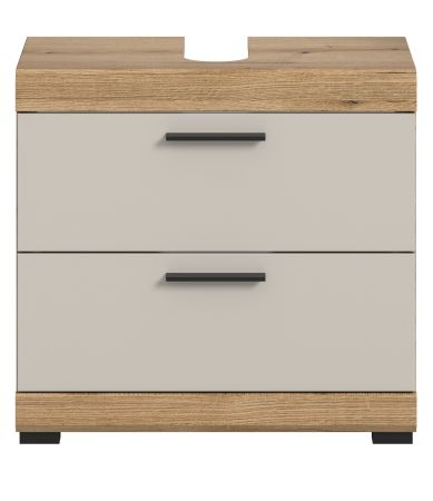 Waschbeckenunterschrank Shawn in Sand und Evoke Eiche Badezimmer Unterschrank 60 cm