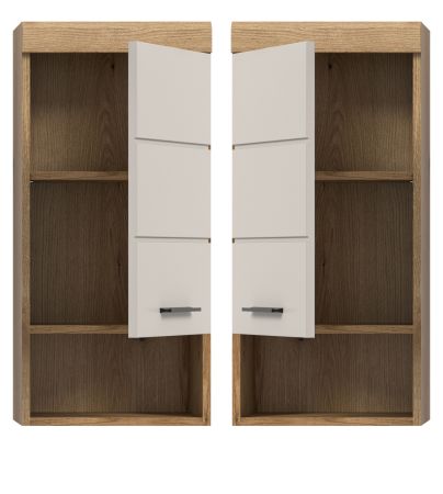 Badezimmer Hngeschrank Shawn in Sand und Evoke Eiche Badschrank hngend 37 x 79 cm