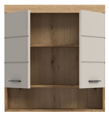 Badezimmer Hngeschrank Shawn in Sand und Evoke Eiche Badschrank hngend 74 x 79 cm
