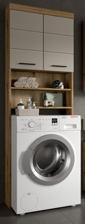Waschmaschinenschrank Shawn in Sand und Evoke Eiche Waschmaschinen berbau 63 x 191 cm