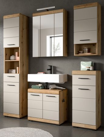 Badmbel Set 5-teilig Shawn in Sand und Evoke Eiche Badkombination 164 x 191 cm