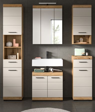 Badmbel Set 5-teilig Shawn in Sand und Evoke Eiche Badkombination 164 x 191 cm