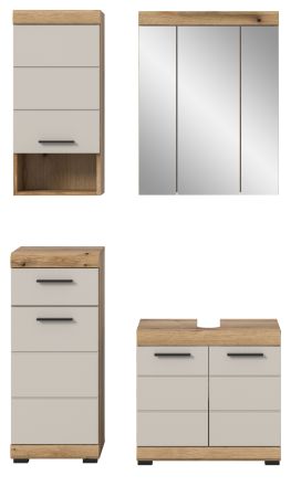 Badmbel Set 4-teilig Shawn in Sand und Evoke Eiche Badkombination 112 x 191 cm