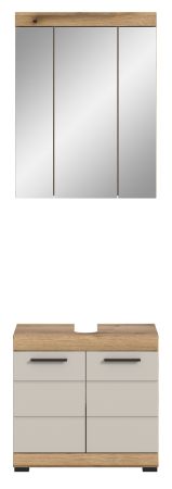 Badmbel Set 2-teilig Shawn in Sand und Evoke Eiche Badkombination 60 x 191 cm