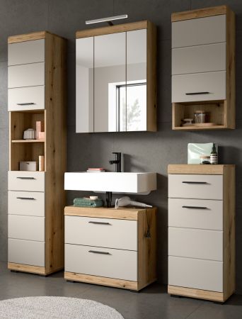 Badmbel Set 5-teilig Shawn in Sand und Evoke Eiche Badkombination 164 x 191 cm