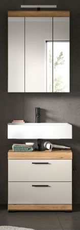 Badmbel Set 2-teilig Shawn in Sand und Evoke Eiche Badkombination 60 x 191 cm