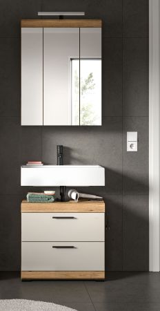 Badmbel Set 2-teilig Shawn in Sand und Evoke Eiche Badkombination 60 x 191 cm