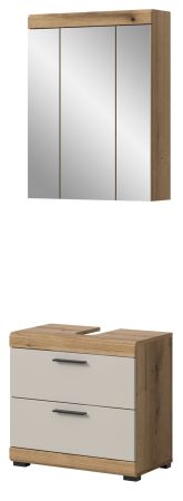 Badmbel Set 2-teilig Shawn in Sand und Evoke Eiche Badkombination 60 x 191 cm