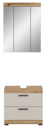 Badmbel Set 2-teilig Shawn in Sand und Evoke Eiche Badkombination 60 x 191 cm