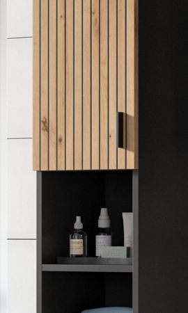 Badmbel Set 4-teilig Livia in Artisan Eiche und grau Badkombination 200 x 192 cm