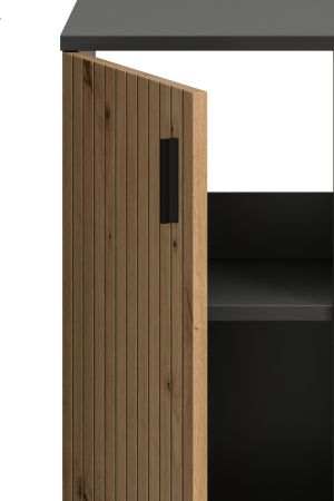 Badmbel Set 4-teilig Livia in Artisan Eiche und grau Badkombination 200 x 192 cm