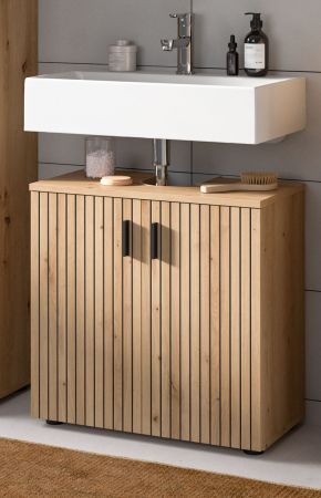 Waschbeckenunterschrank Livia in Artisan Eiche Badezimmer Unterschrank 60 cm