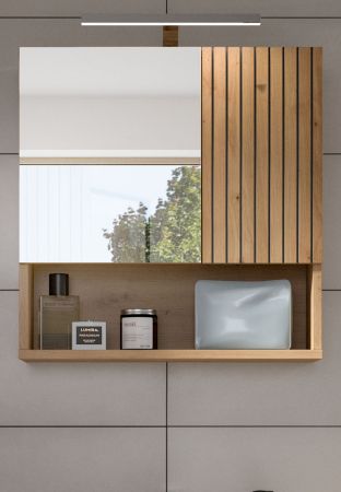 Badezimmer Spiegelschrank Livia in Artisan Eiche Badschrank mit Spiegel 60 cm