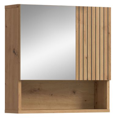 Badezimmer Spiegelschrank Livia in Artisan Eiche Badschrank mit Spiegel 60 cm