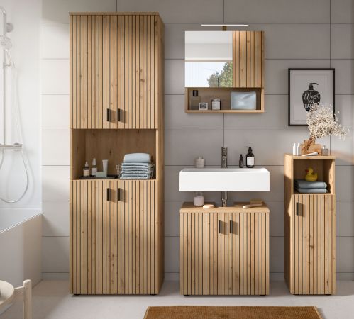 Badmbel Set 4-teilig Livia in Artisan Eiche Badkombination 180 x 192 cm