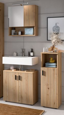 Badmbel Set 3-teilig Livia in Artisan Eiche Badkombination 105 x 180 cm
