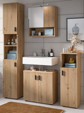Badmbel Set 4-teilig Livia in Artisan Eiche Badkombination 150 x 192 cm