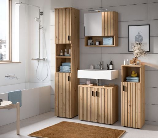 Badmbel Set 4-teilig Livia in Artisan Eiche Badkombination 150 x 192 cm
