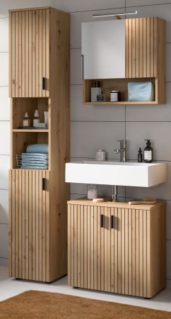 Badmbel Set 3-teilig Livia in Artisan Eiche Badkombination 105 x 192 cm