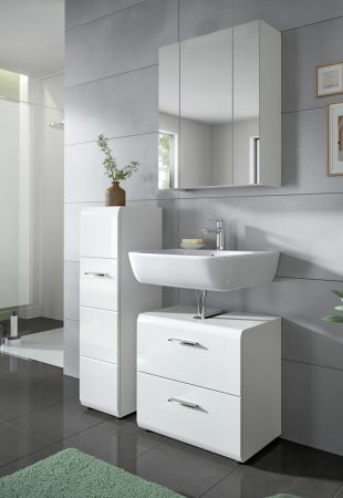 Badezimmer Kommode Cover in wei Hochglanz Badkommode hngend / stehend 30 x 106 cm