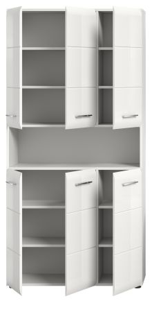 Badezimmer Hochschrank Cover in wei Hochglanz Mehrzweckschrank 90 x 185 cm