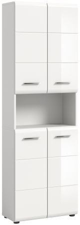 Badezimmer Hochschrank Cover in wei Hochglanz Badschrank 60 x 185 cm