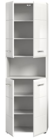 Badezimmer Hochschrank Cover in wei Hochglanz Badschrank 60 x 185 cm