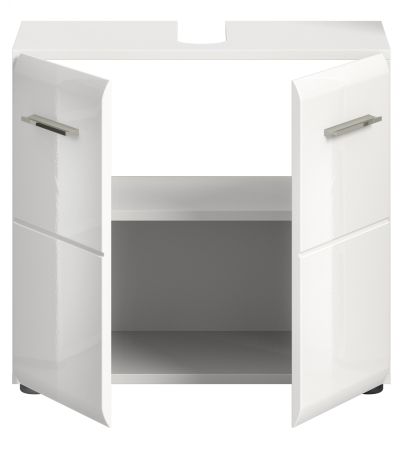 Waschbeckenunterschrank Cover in wei Hochglanz Badezimmer Unterschrank 60 cm