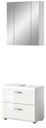 Badmbel Set 2-teilig Cover in wei Hochglanz Badkombination 60 x 185 cm