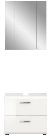 Badmbel Set 2-teilig Cover in wei Hochglanz Badkombination 60 x 185 cm