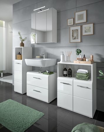 Badezimmer Kommode Set Cover in wei Hochglanz 2x Badkommode 120 x 80 cm