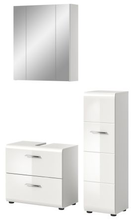 Badmbel Set 3-teilig Cover in wei Hochglanz Badkombination 105 x 185 cm